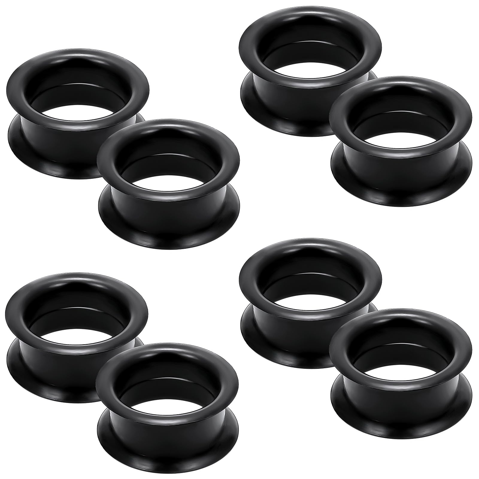 Pexveiuu 6G-50mm Thick Black Silicone Ear Gauges Tunnels Rubber Ear Plugs Gauges Double Flared Flexible Tunnel Earrings for Women Men