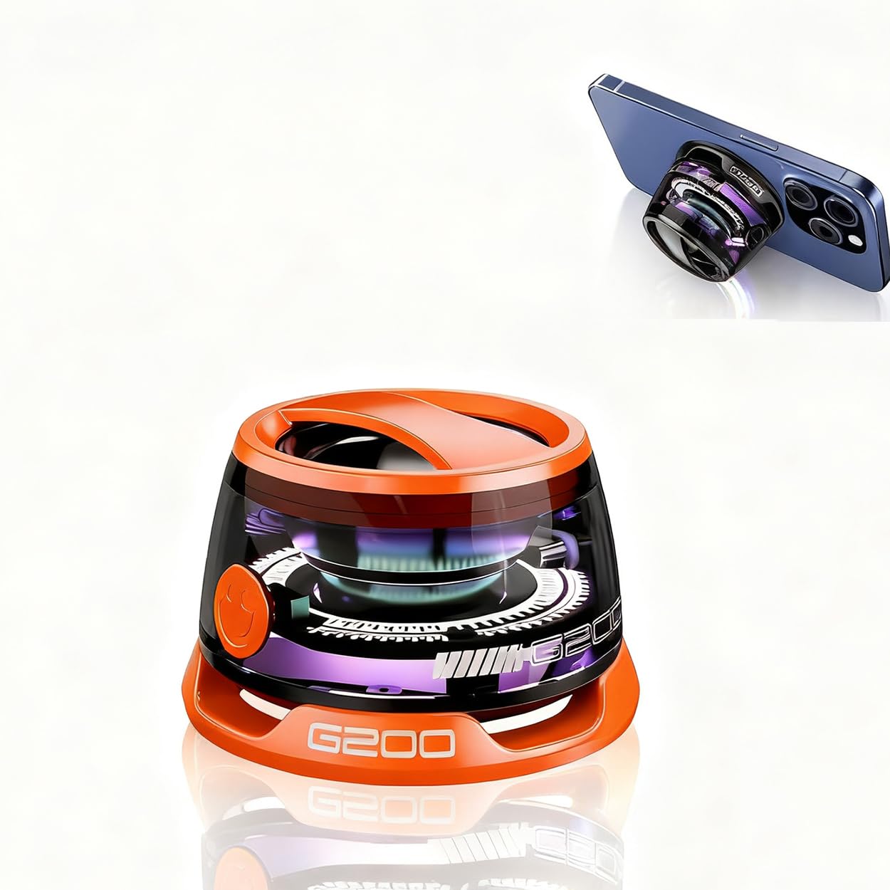 1-Pack Orange Magnetic Tiny Bluetooth Speaker - USB Powered Mini Pocket Small Portable Wireless Speaker with Loud Sound