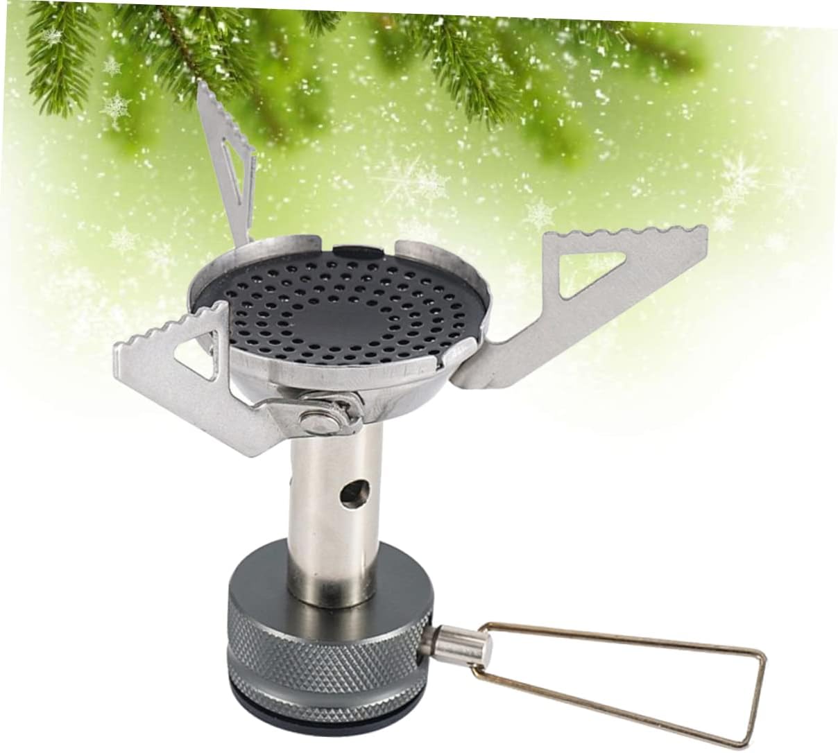 Levemolo Portable Mini Gas Stove Head Lightweight Folding Burner for Outdoor Camping High Thermal Efficiency Compact Design for and Storage