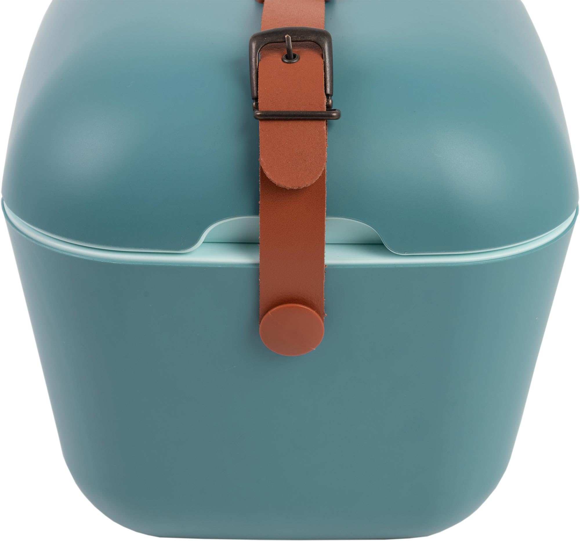 Polarbox 12L Mini Koeler – Vintage Strandkoeler In Hemelpaars, Met Leren Handvat – Perfect Voor Picknick, Camping & Strand