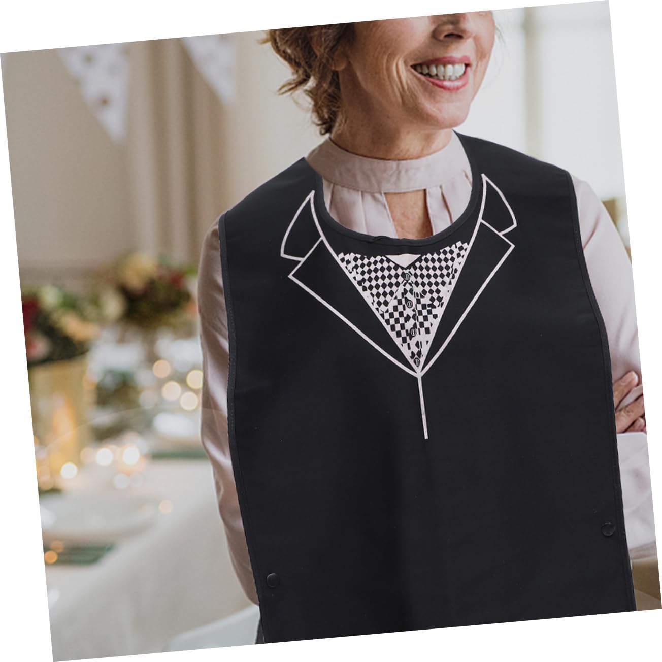 Mobestech 2pcs Adult Bibs for Seniors Eating Protectors Reusable Clothing Covers for Disabled Adults Pocket Design Easy to Clean and Comfortable for Dining