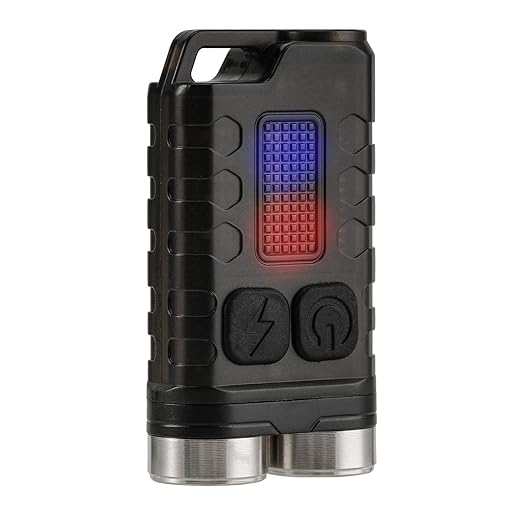 sayram 1000 Lumens EDC Keychain Flashlight, Mini LED Flashlights with UV Light, Rechargeable Pocket Keychain Light, IP65 Waterproof Small Flashlight for Camping, Outdoor, Emergency (Black)