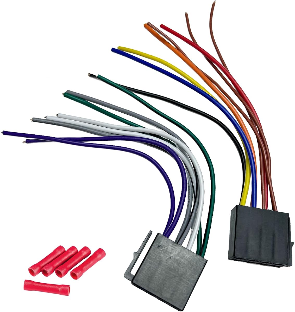 Adaptador de arnés de cableado de radio compatible con universal ISO 8+8 pines, conector de cable de altavoz y alimentación estéreo para coche Android, compatible con radio Boss Jenson Leadfan Bluetooth Aftermarket