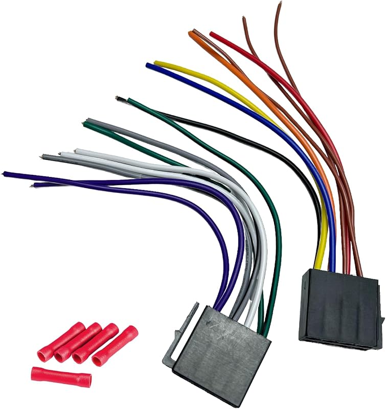 Adaptador de arnés de cableado de radio compatible con universal ISO 8+8 pines, conector de cable de parlante y alimentación estéreo para auto Android, compatible con radio Boss Jenson Leadfan Bluetooth Aftermarket