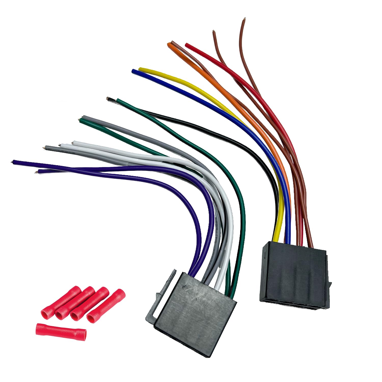 Radio Wiring Harness Adapter Compatible with Universal ISO 8+8Pin, Android Car Stereo Power and Speaker Wire Connector, Fits for Boss Jenson Leadfan Bluetooth Aftermarket Radio