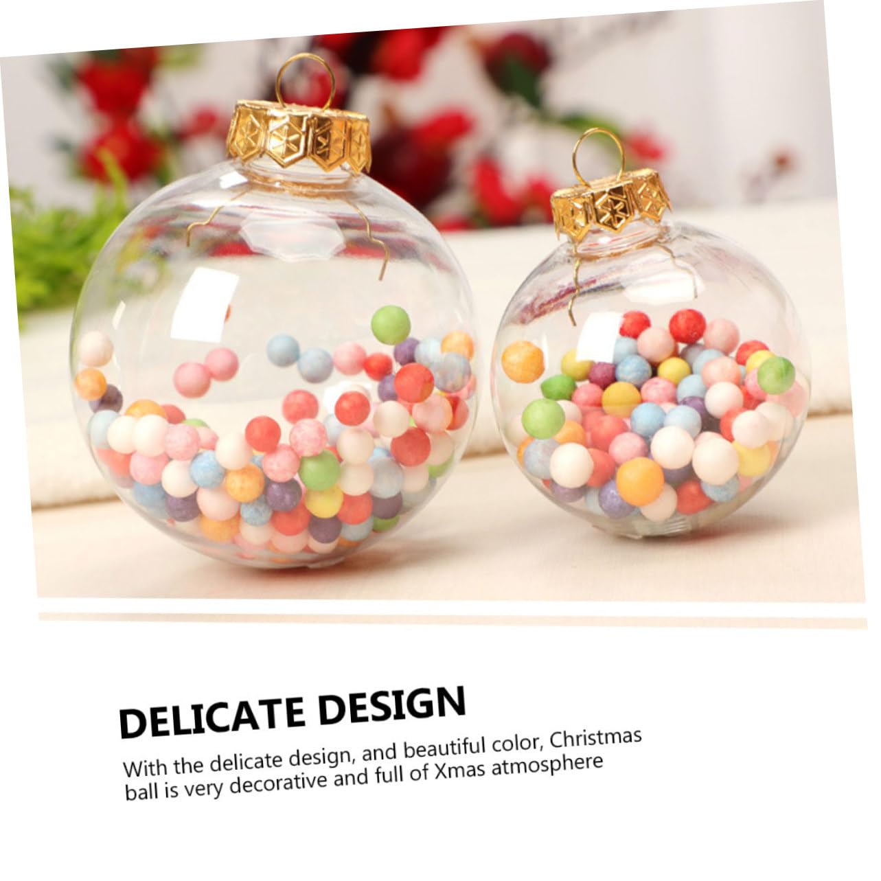 12 Piezas Bolas Colgantes Navideñas Decorativas de Pet Resistentes para Árbol de Navidad Adornos Festivos Reutilizables para Decoración del Hogar y Fiestas