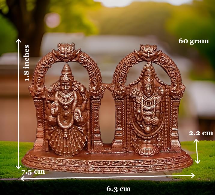 Image of Lord Balaji with Bhudevi Murti - 1.8 in - Pack of 1