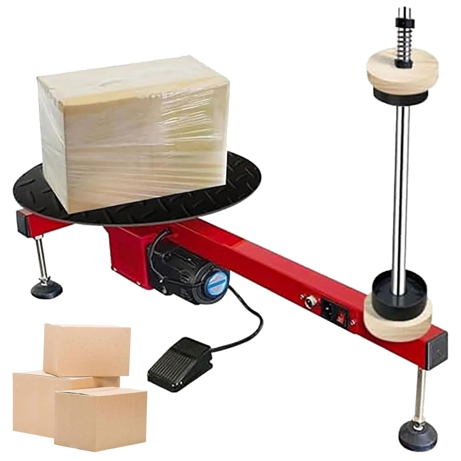 Elektrische Stretchfolienverpackungsmaschine, 27,5" breite halbautomatische Stretchfolienverpackungsmaschine, Hochleistungsfolienverpackungsmaschine, for Logistikverpackungen, Industrieverpackungen