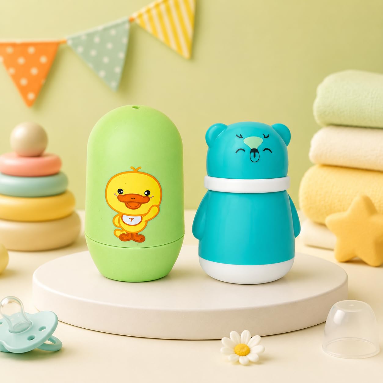 The Cheeky Kidzz Baby Grooming Nail Care Kit with Cute Design Talcum Powder Puff Container & Protective Travel Case BPA Free for Babies (Design 56)-image-47