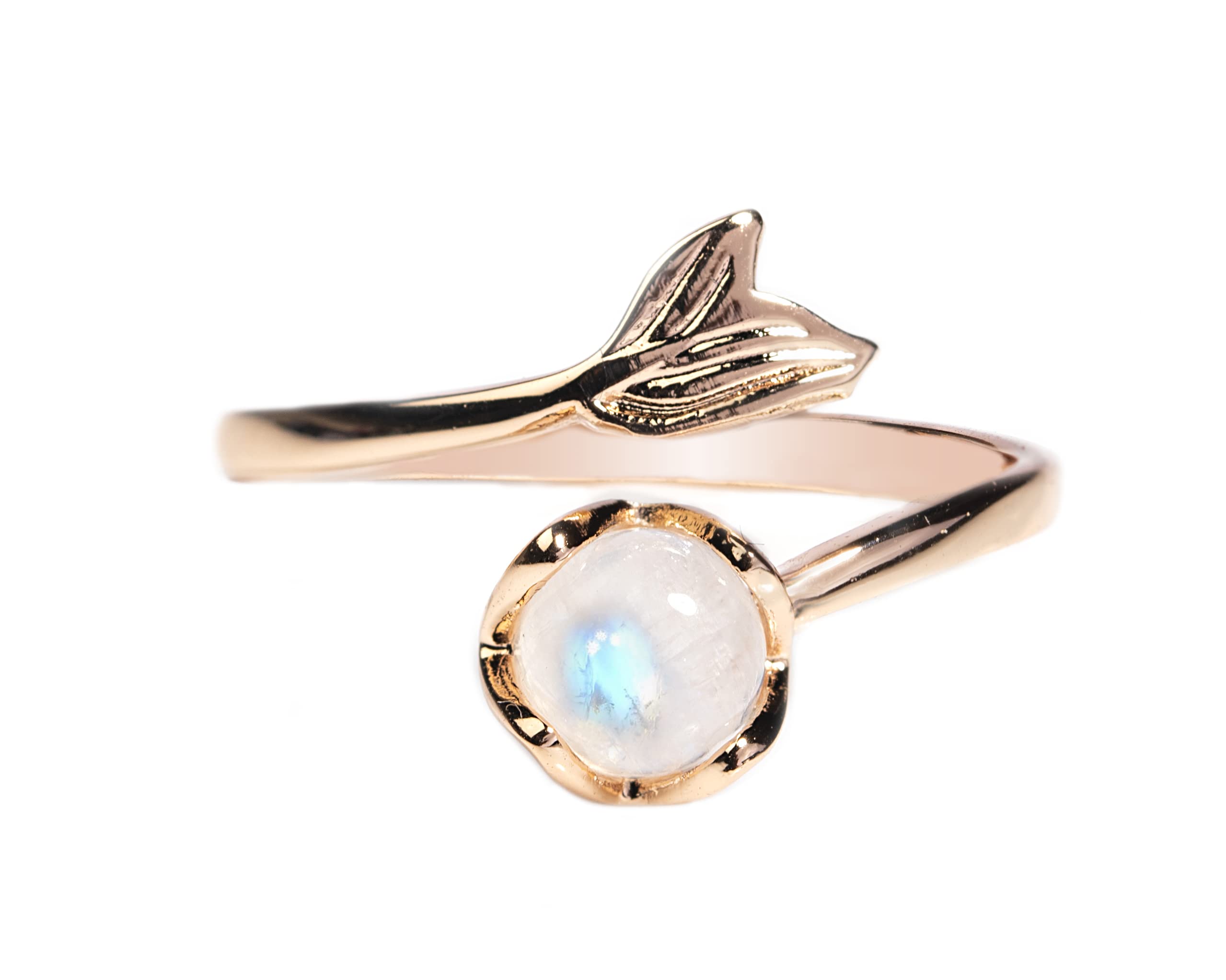 Gempro Certified Moonstone Mermaid Fin Ring for Women (Free Size) (B09LHPVRVG) Amazon Price History, Amazon Price Tracker