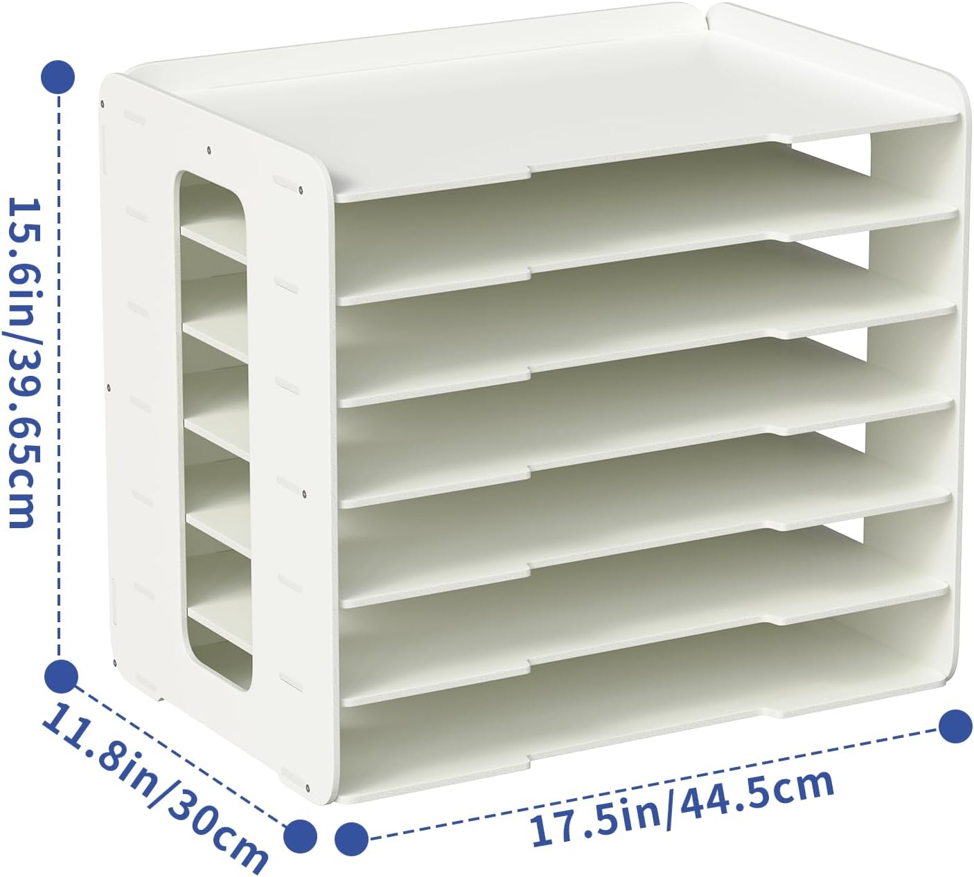 A3 Construction Paper Storage Organizer, PVC 11X17 Scrapbook Paper Organizer for Desk Space-Saving Paper Shelf Rack File Document Holder Mail Sorter Letter Tray for Classroom Home Office