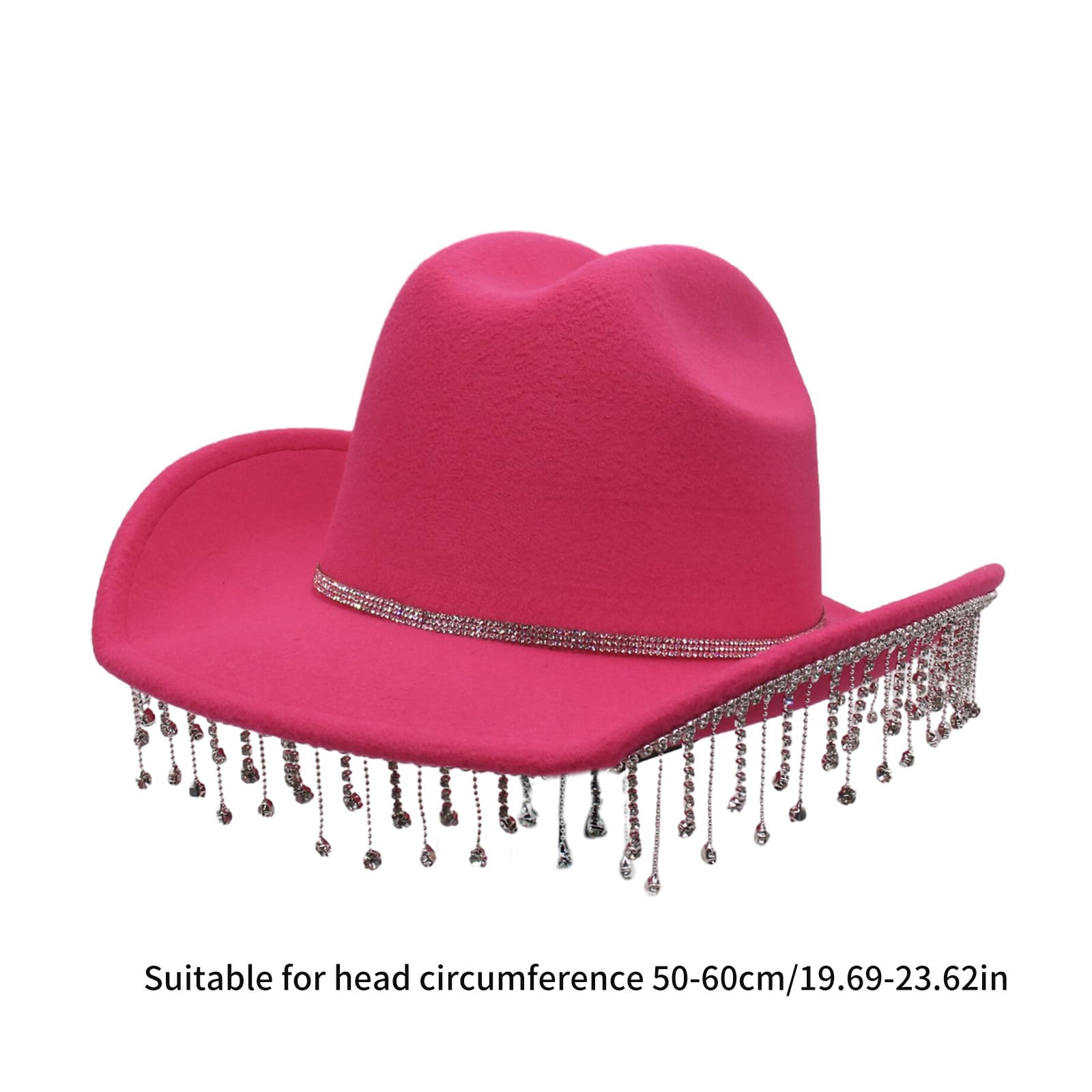 8564 Western Women Cowboy Hat Rhinestones Wide Brim Cowgirl For Disco Keilin Star Studded Rhinestone Cowgirl Hat Disco Cowboy Hat  main image 3