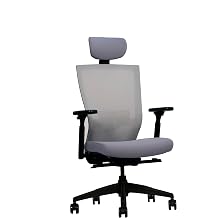 Inscape Ergoair 200 Ergonomic Task Chair - Adjustable Headrest Lumbar Support Height Depth Breathable Mesh Seat - Easy Assembly Desk Office Chair