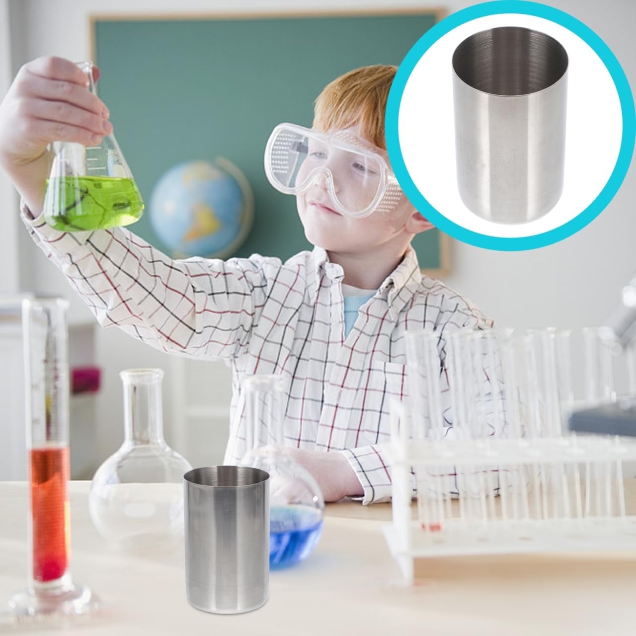 Stainless Steel Measuring Cup 1 Oz Metal Beaker with Wide Mouth for Laboratory Sample Collection and Liquid Medicine Measurement
