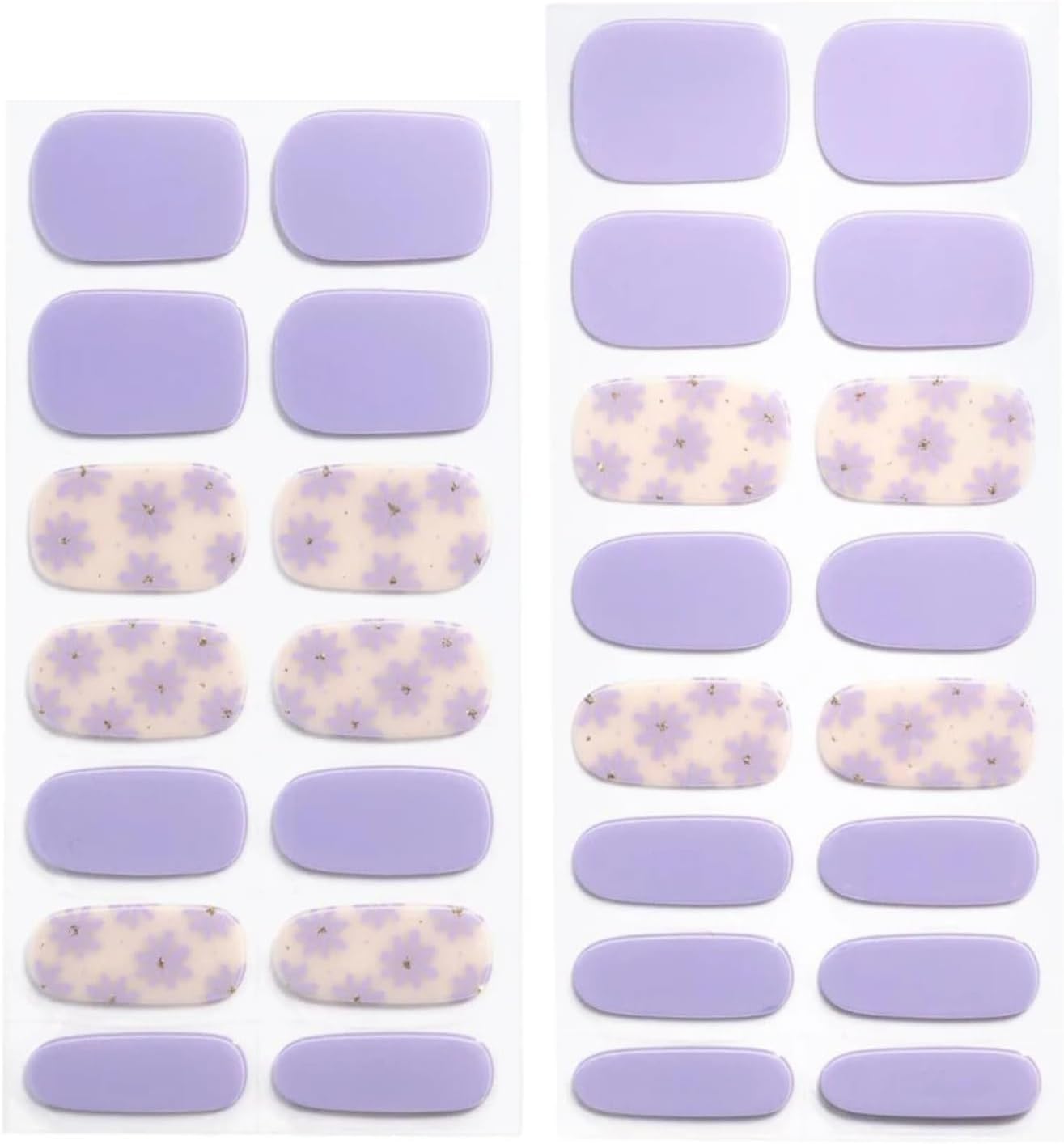 Semi Cured Gel Nail Strips Stickers Wraps | UV Nail Polish that Pops in Color (Lavender) for Women & Short Nails & Long Nails (Ami Amour)