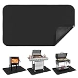 Ranjaner Hearth Rugs for Fireplaces, Fireproof Fireplace Mat, Gas Grill Splatter Mat for Outdoor, Flame-Resistant Pad Fiberglass Rug Indoor Outdoor, Deck Patio Protective Rug(Size:M: 42x24 Inch)