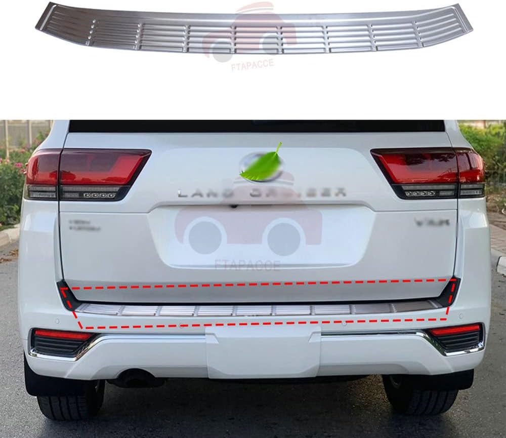 Outside Rear Door Plate Scuff Sill Molding Trim Fits for Land Cruiser LC300 J300 2021 2022 Stainless Steel Silver