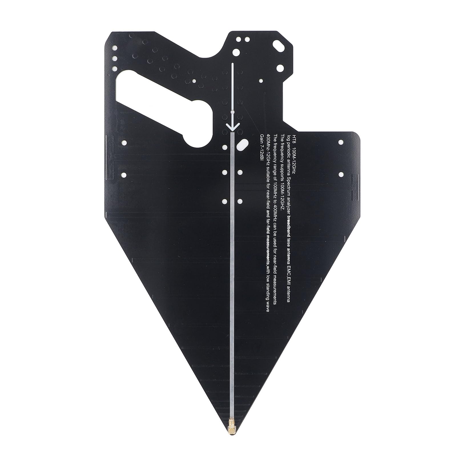 Antenne Log-périodique 0,1-12 GHz, Antenne Extérieure Directionnelle sans Fil Multibande, Antenne Passive à Gain élevé pour la Mesure du Signal, Recherche de Direction