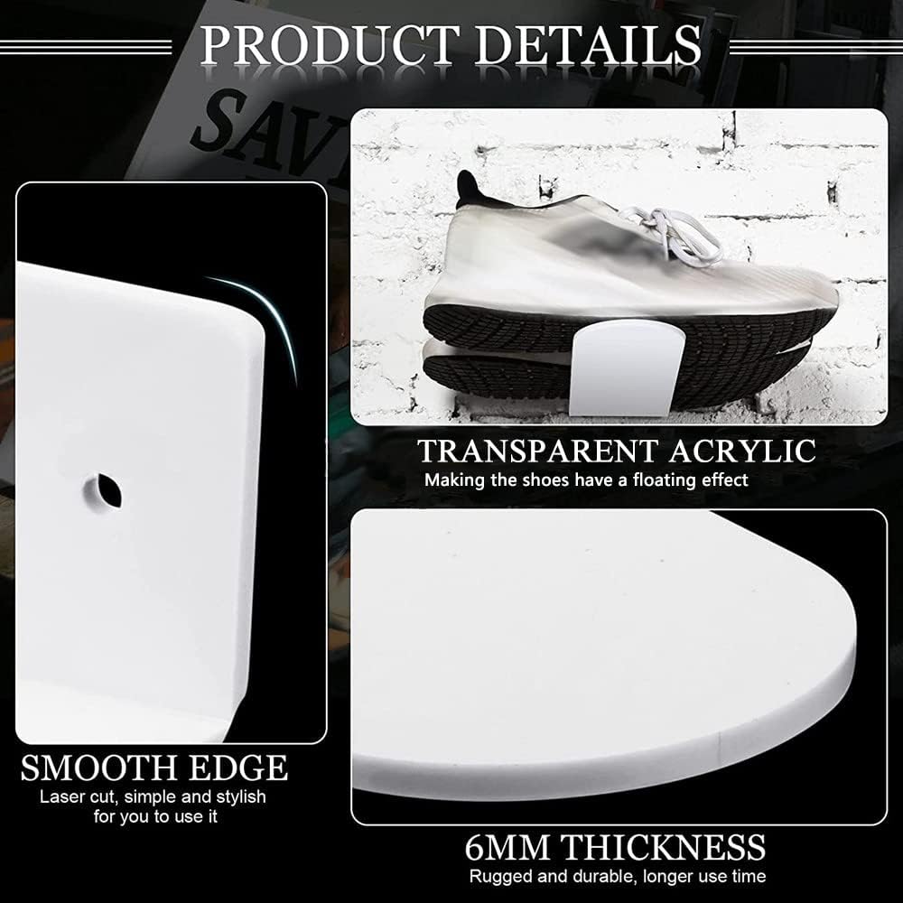 Install Sneaker Shelves Storage, for Bedroom - Display Your Top Shoes Maximize Wall Space (Transparent)