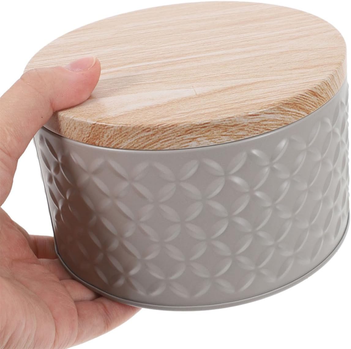 2pcs Gray Metal Cookie Storage Tin with Lid, Decorative Candy Jar for Holiday Snacks and Birthday, Food-grade Food Storage Container Suitable for Cookies, Biscuits, and Chocolates