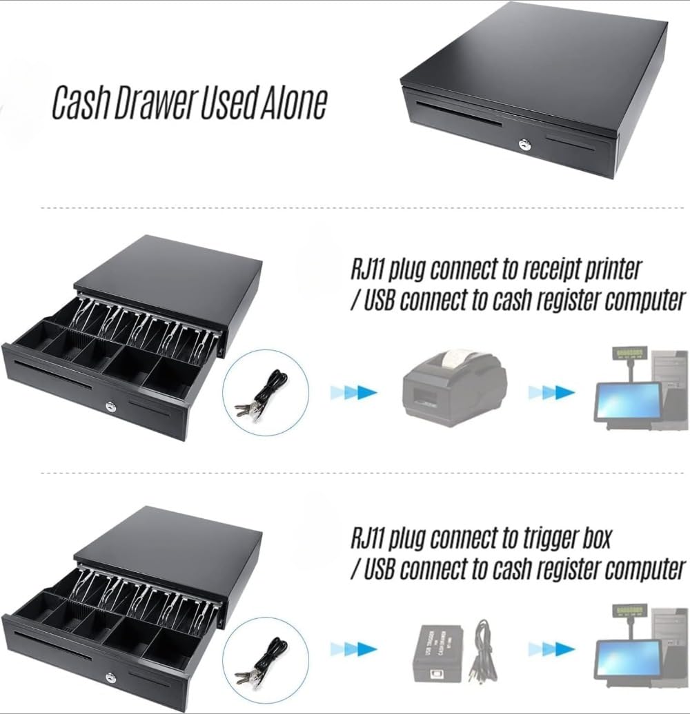 Amazon.co.jp: キャッシュドロア 小型 自動 + 手動 エアレジ対応