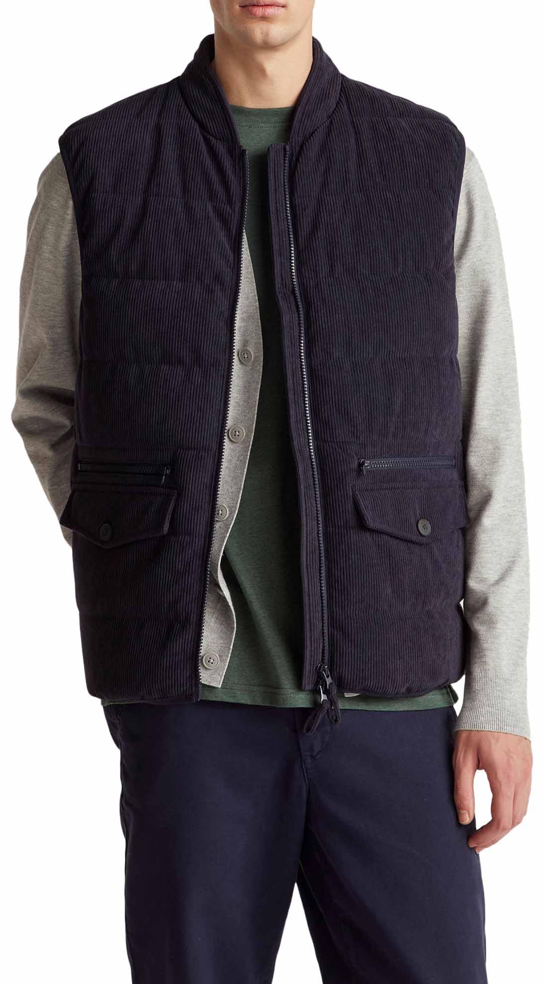 United Colors of Benetton Gilet 2EMRUJ00T Uomo, Blu, XS