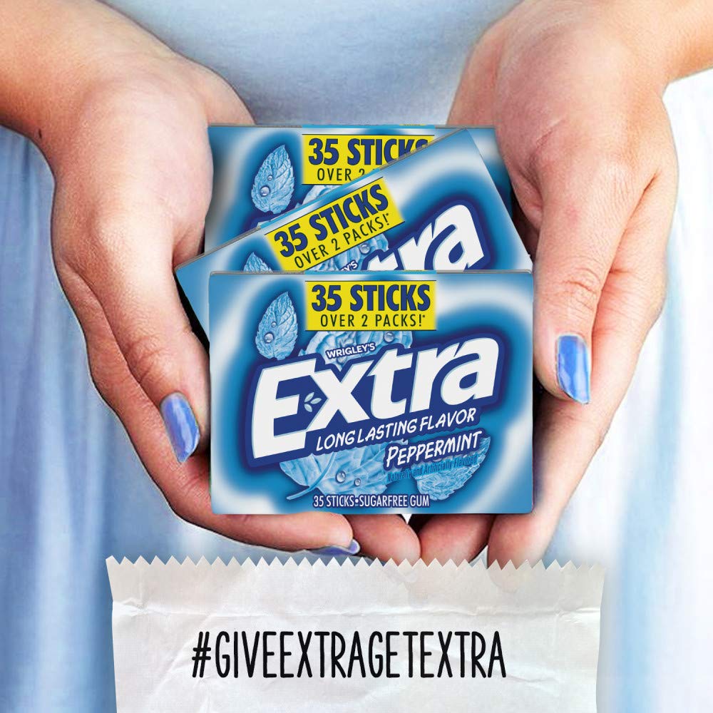 EXTRA Gum Peppermint Sugarfree Chewing Gum Mega Pack, 35 Sticks (Pack of 6) : Everything Else