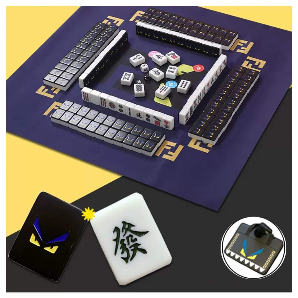 144 chiński mahjong, gry w płytki, gra planszowa do ręcznego pocierania z torbą do przechowywania, mata, inne akcesoria na imprezę, rozrywka, 42 mm