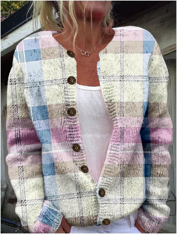 Sweaters for Women Casual Long Sleeve Soft and Comfy Button Down Baggy Slim Fit Knit Heavyweight Cardigan - Image 2