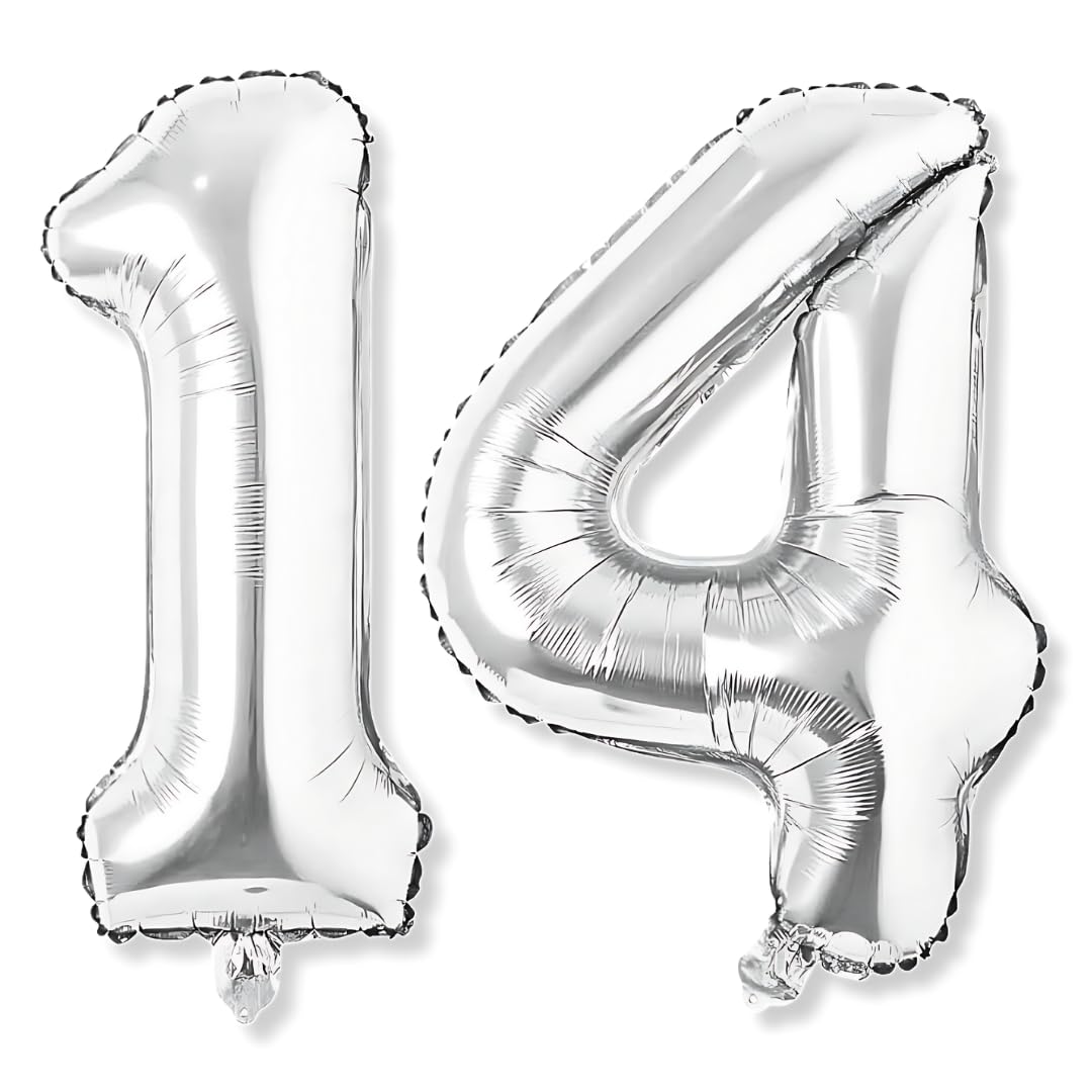 Flyloons 14th Birthday Balloons - Silver Foil -1