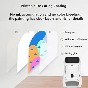 3D Touch Screen Mobile Nail Printing Machine, Automatic Smart Art Nail Printer Digital Nail Printer Manicure Salon Set,Mobile Nail Printing Machine for Home Use and Nail Studios InkCartridge
