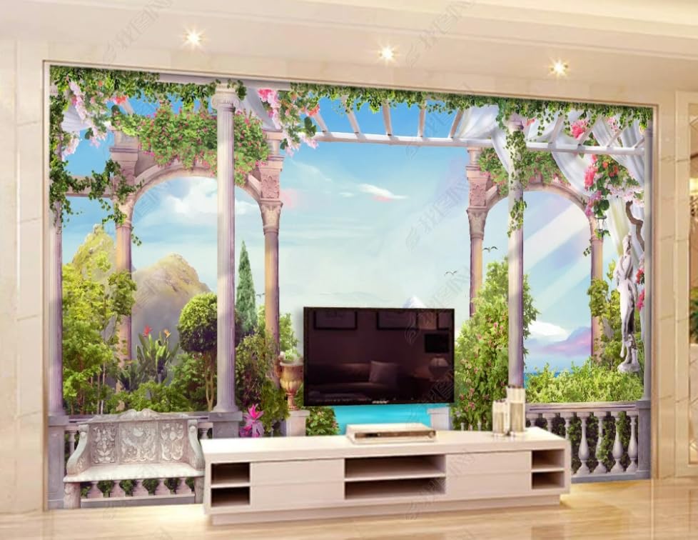 Papier peint intissé colonne romaine poster géant mural salon 150x105 cm