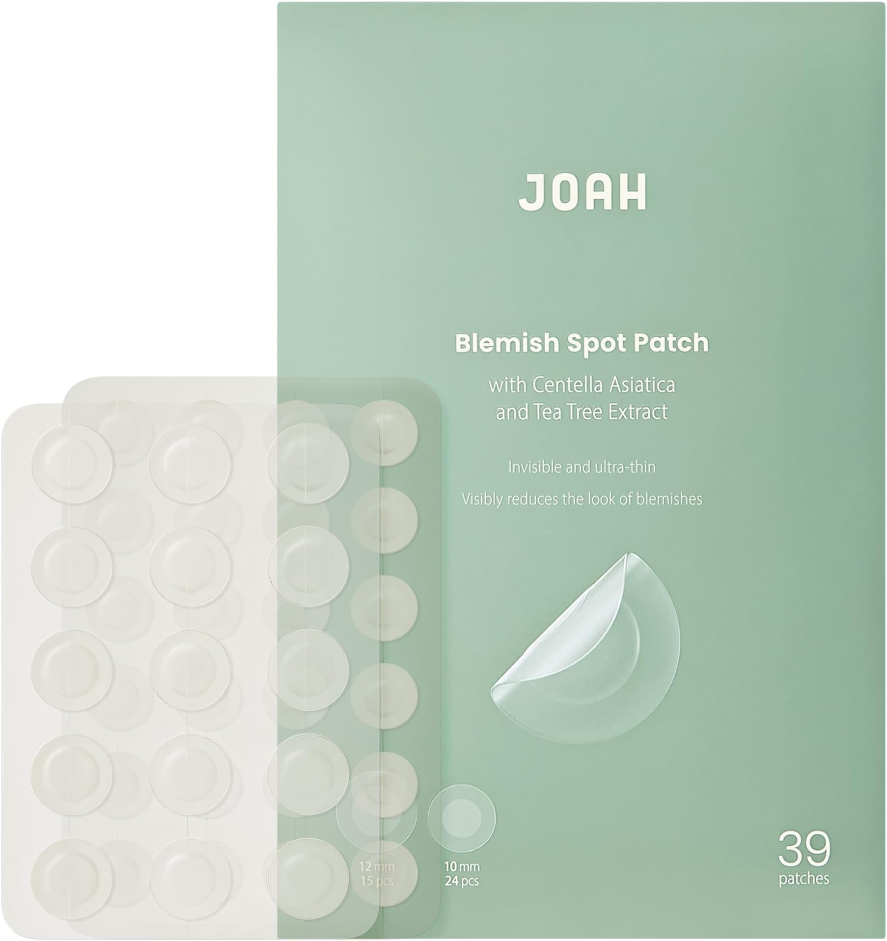 Heal Me CICA Spot Patch, Hydrocolloid Korean Skin Care Spot Patches with Centella Asiatica, 39 Patches, White
