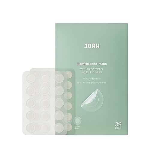 JOAH Heal Me CICA Spot Patch, parches hidrocoloides coreanos para el cuidado de la piel con centella asiática, 39 parches, blanco
