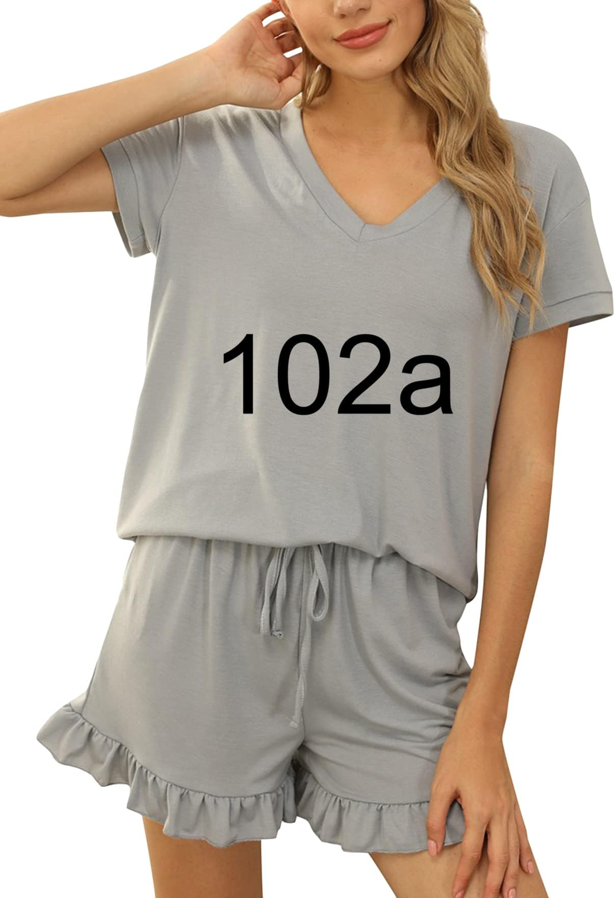 TYQQU Women's Home Suit Two Piece Summer Casual Short Sleeve and Shorts Combination Set