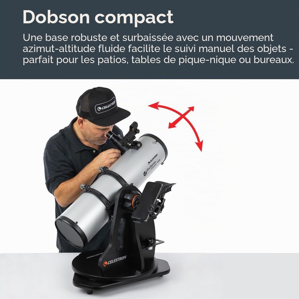 Celestron 22481 StarSense Explorer 130 mm Télescope Dobson, Compatible avec Les Smartphones, Fonctionne avec l'application StarSense – Compatible iOS/Android