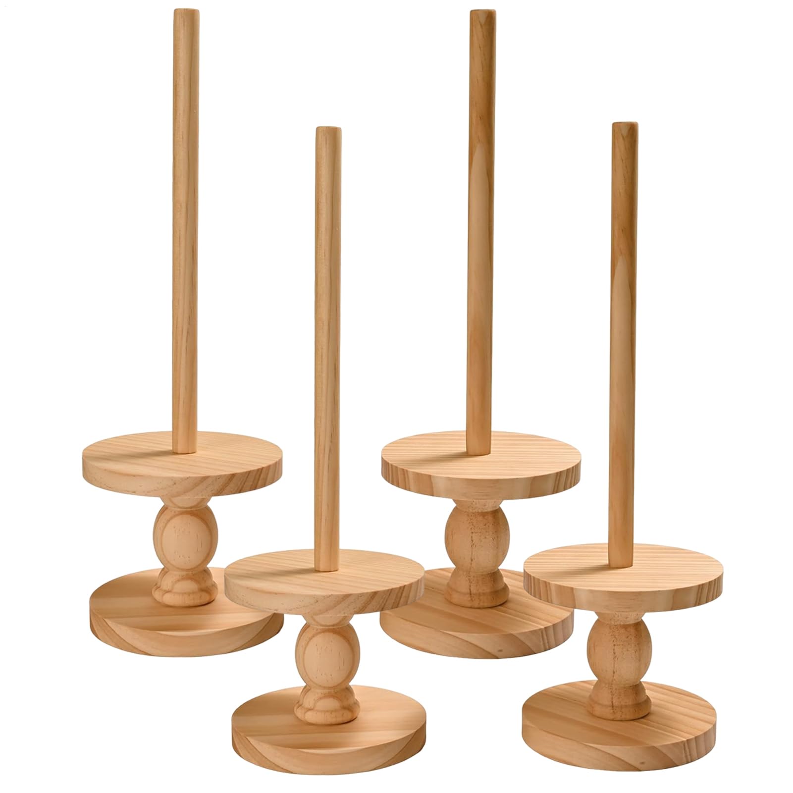 Soporte para Donuts 4 Piezas Decoración Rústica De Madera | Soporte Para Bagels Para Servir En Para Postres Bodas Cumpleaños Navidad Shower Mesa De Catering Buffet Hogar Restaurante