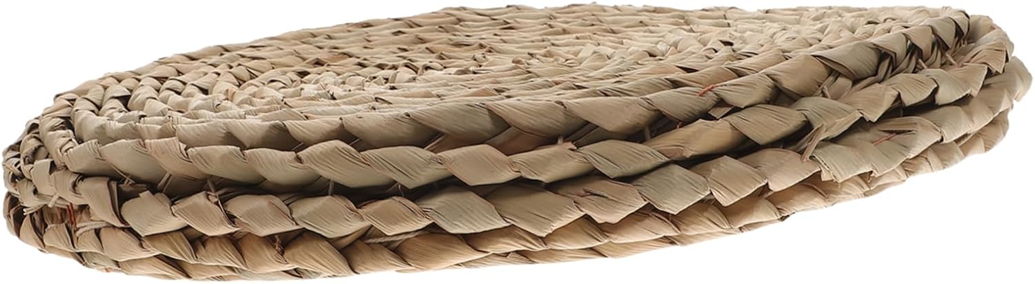 Levemolo Hand Woven Straw Tatami Mat Outdoor Seat Cushion Meditation Pillow Boho Floor Pillow Floor Cushion for Adults