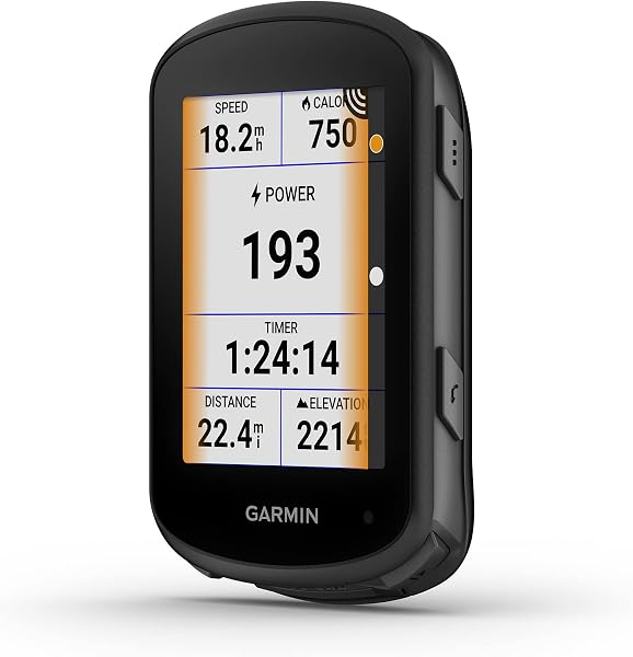 Close-up of the Garmin Edge 540's physical buttons for navigation during a ride.