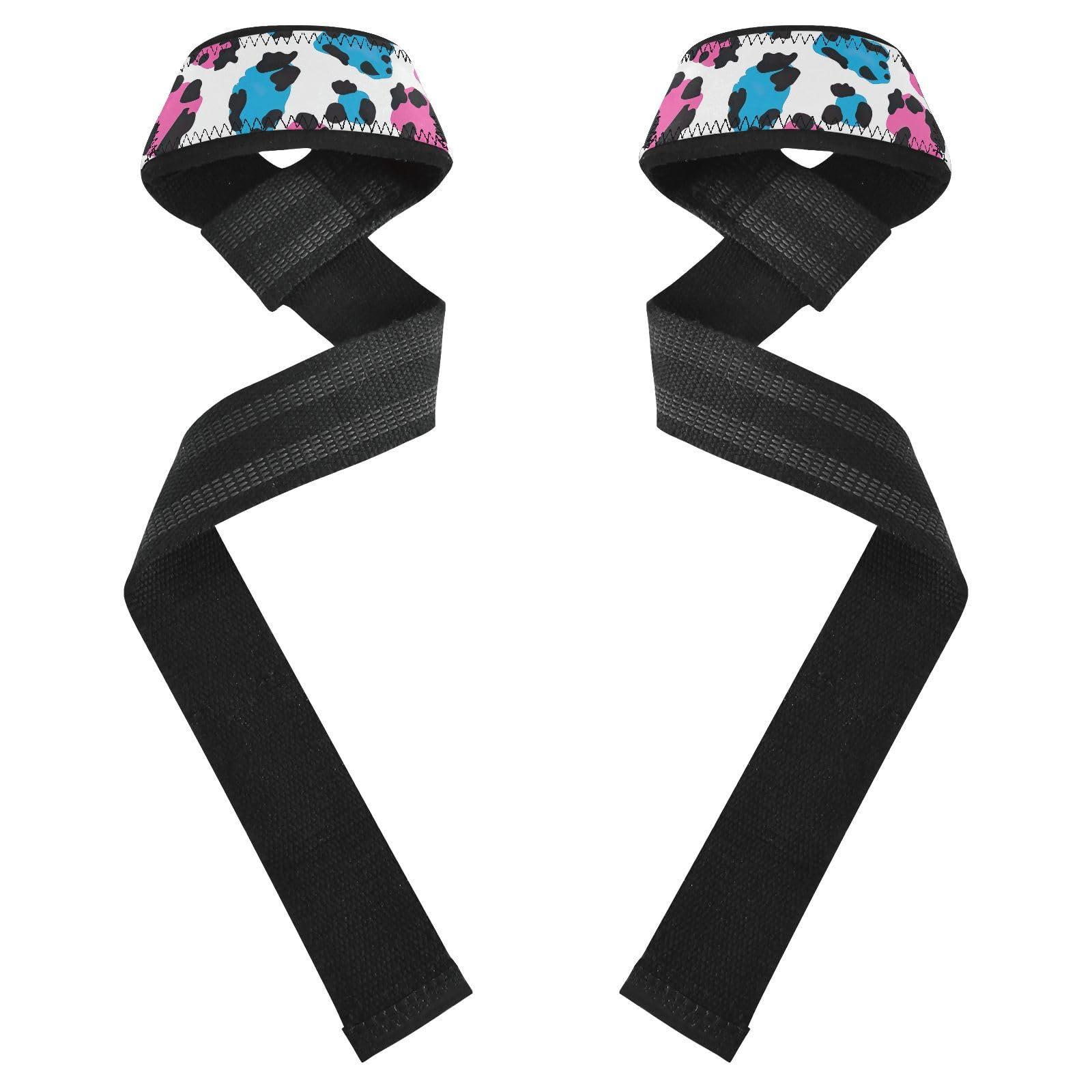 Nander Fashion Animal Leopard Print Wrist Straps for Weightlifting,Lifting Straps with Neoprene Cushioned Wrist Padded and Anti-Skid Silicone for Strength Training,Bodybuilding,Deadlifting