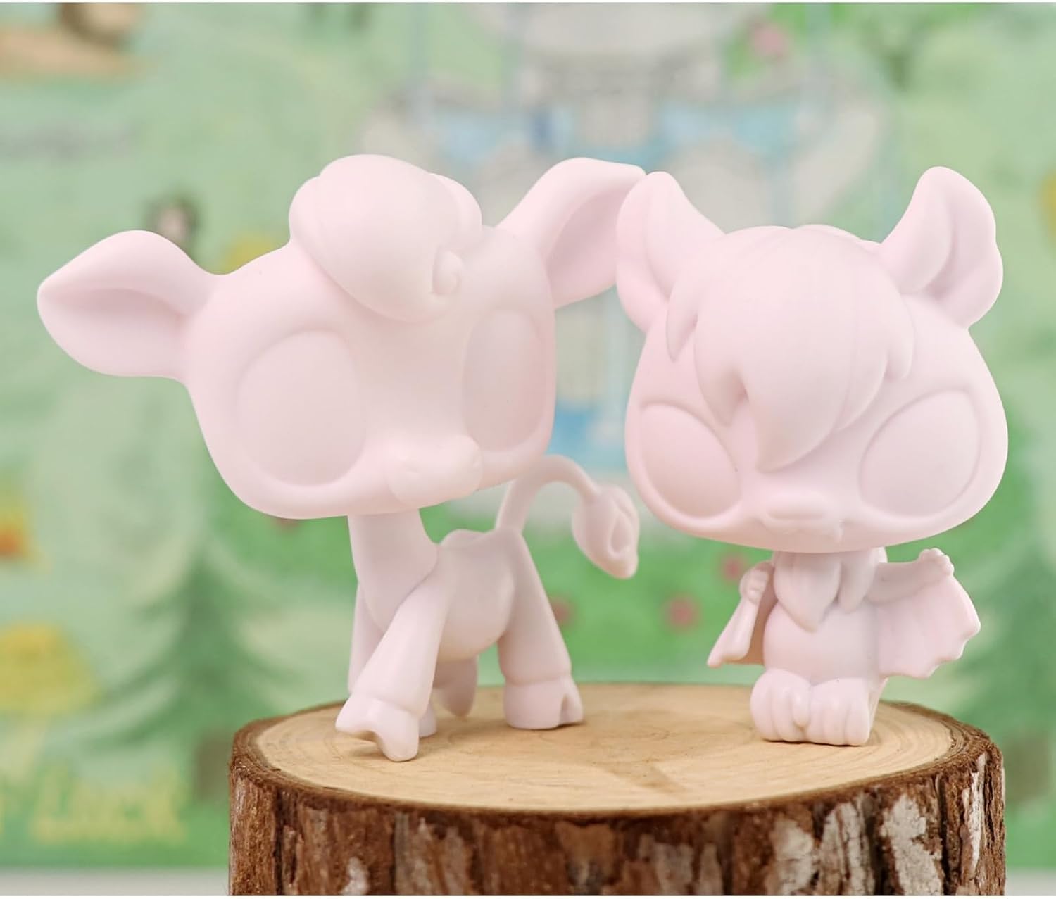 6pcs Custom Base,Cow #2236 Sheep Bat Kitten Rabbit #1746 White Mold Blank Base Animals Figurine Toys Handmade DIY Paint Design Your Pet