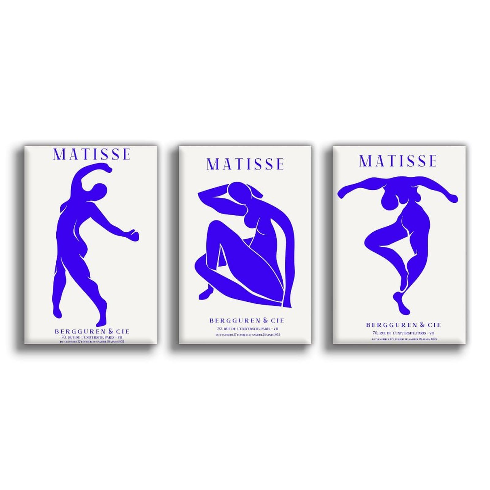 Blue Nude Henri Matisse Prints Set of 3 Matisse Poster, Matisse Wall Art, Matisse Art Print, Gallery Wall Art, Exhibition Art, Museum Poster 20x30inch