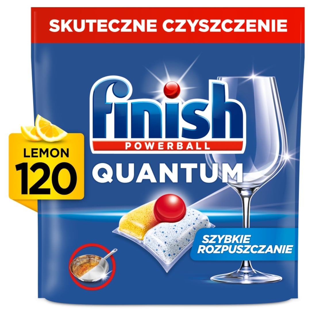 Finish Powerball Quantum – 120 tapas todo en 1 – Citroen Geur – Paquete reciclable