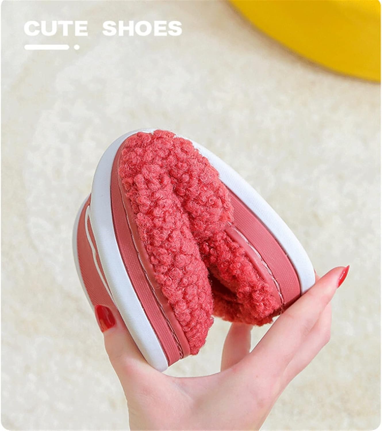 GLigeT Men's slippers Girls Sock On Slippers Home Plush Lined Cotton Sandals Anti-Slip Flats Bedroom Shoes For Indoor Autumn Winter Women's slippers