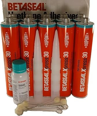 Betaseal Xpress 30 Advanced-Cure Auto Glass Urethane, Adhesive Sealant 10 Tubes (Case Pack with 4.2oz Bottle of Primer)