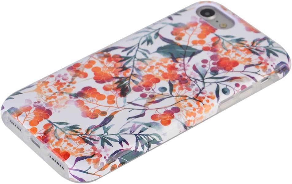 Dimaka iPhone se, iPhone 7 Case, iPhone 8 Case for Girls, Cute Floral Leef Flower Pattern Protective Case, 2 Layer Hybrid Drop Proof Cover [Retro Design] for iPhone se,iPhone 7 and 8 (112)