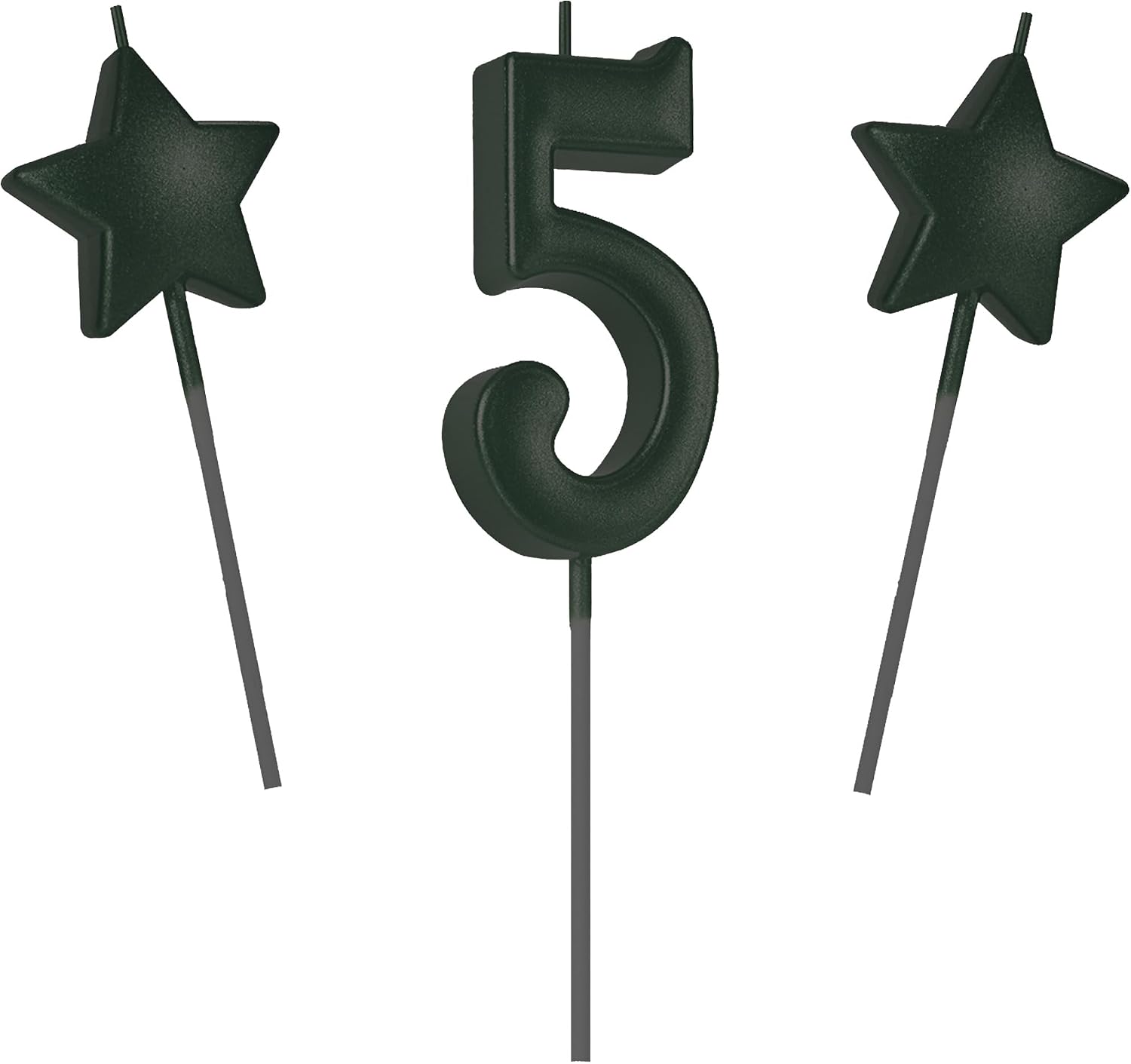 2.75in Tall Black Number 1 Birthday Candles, Glitter Happy Birthday Cake Cupcake Toppers Decoration and Celebrating for Adults/Kids Party Baking (2.75in Black Number 1)