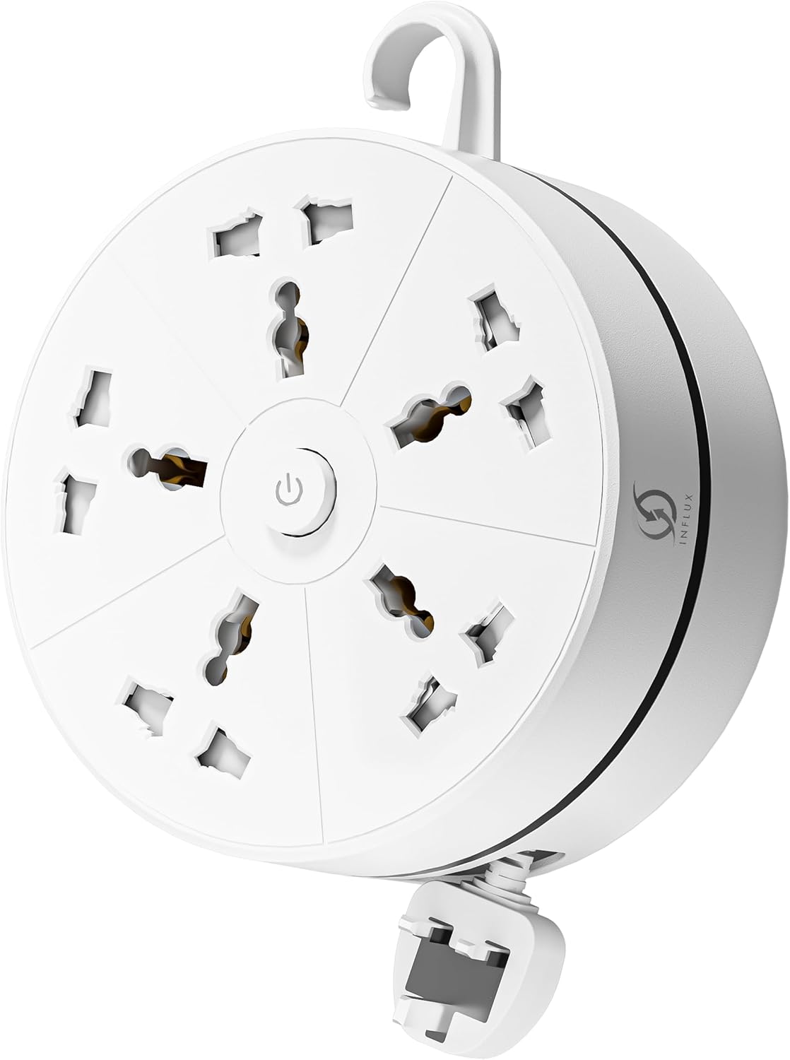 INFLUX Extension Cord 5 Outlet with 3meter wire, Compact Retractable Design for Home, Office & Travel, Versatile Power Strip Surge protector INFLUX Extension Cord 5 Outlet with 3meter wire, Compact Retractable Design for Home, Office & Travel, Versatile Power Strip Surge protector