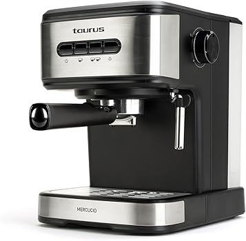 Taurus Mercucio - Cafetera espresso 20 Bar, programable, parada automática, 850W, BPA free, apagado automático, 1.50L, vaporizador, sistema extra-cream1