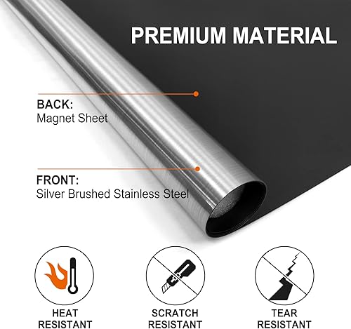 Miniatura 3 de Cubierta magnética plateada de acero inoxidable cepillado para lavavajillas, calcomanía decorativa para panel de electrodomésticos de cocina,